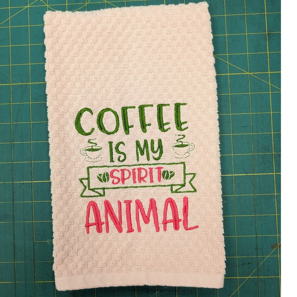 Coffee Is My SPIRIT Animal Kitchen Bath Bar Tea Hand Towel Great Gift Idea!